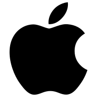 Apple logo in black